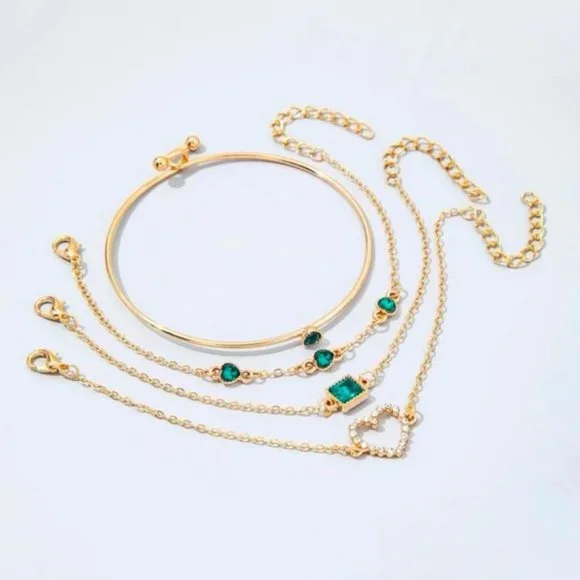 Heart & Square Bracelet Set - Picture 3 of 5